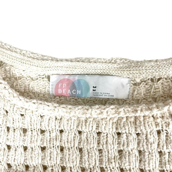 Free People FP Beach Coxy Knit Lightweight Sweater Ivory Medium - Picture 11 of 14